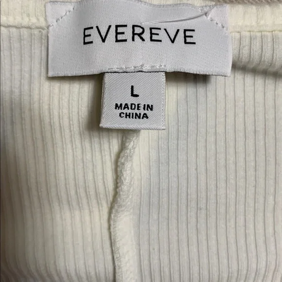 Evereve Women’s Paige Draped Ribbed White Large Long Sleeve Top Lagenlook Quiet - Picture 6 of 13